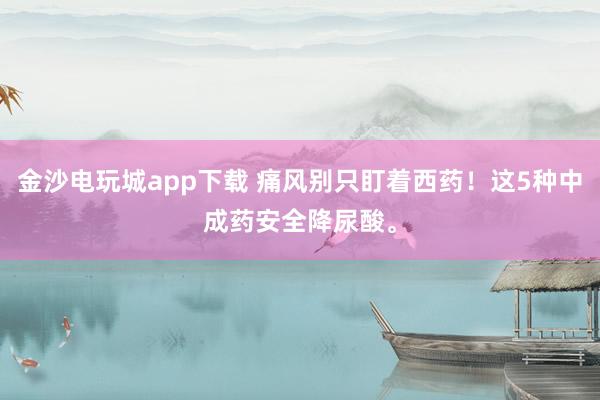 金沙電玩城app下載 痛風別只盯著西藥！這5種中成藥安全降尿酸。