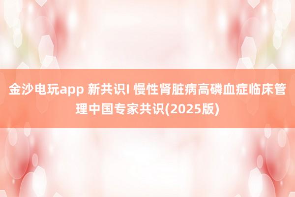 金沙電玩app 新共識(shí)I 慢性腎臟病高磷血癥臨床管理中國(guó)專家共識(shí)(2025版)