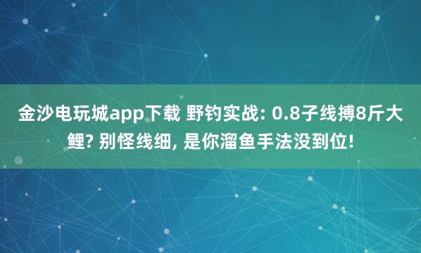 金沙電玩城app下載 野釣實戰(zhàn): 0.8子線搏8斤大鯉? 別怪線細， 是你溜魚手法沒到位!